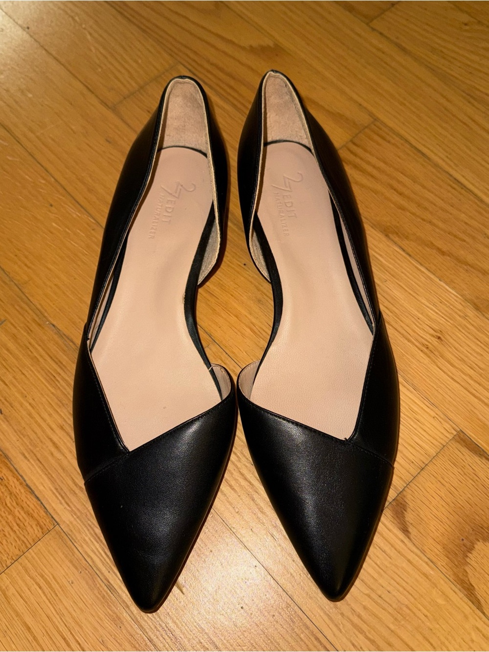 Naturalizer Black Pointed Toe D'Orsay Flats